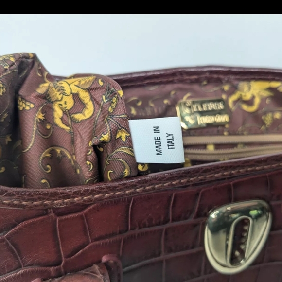 Celeber PIERO GUIDI Vintage Purse Collectors Bag Italy Leather Silk Key Lock - Picture 15 of 16